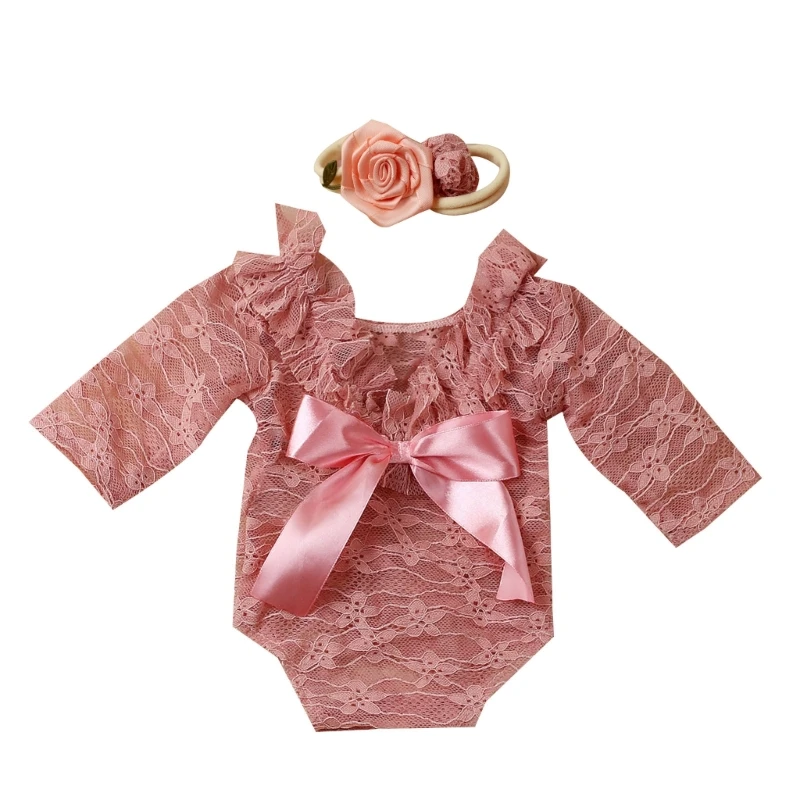 Infant Photography Props Lace Romper Flower Headdress Baby Photo Suit Photoshooting Props Clothes Newborns Shower Drop shipping
Infant Photography Props Lace Romper Flower Headdress Baby Photo Suit Photoshooting Props Clothes Newborns Shower Drop shipping