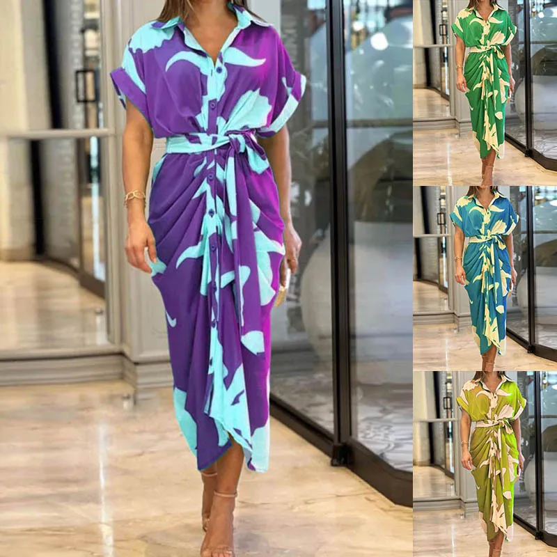 2023 Women's Qualities Commuter Print Short Sleeve High Waist Button Shirt Dress
2023 Women's Qualities Commuter Print Short Sleeve High Waist Button Shirt Dress