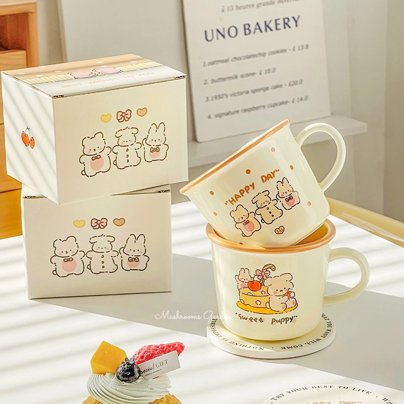 With Coaster Set Gift Lines Puppy Birthday Ceramic Mug Cream Color Cute Breakfast Mug Girlfriend Christmas Gift
With Coaster Set Gift Lines Puppy Birthday Ceramic Mug Cream Color Cute Breakfast Mug Girlfriend Christmas Gift