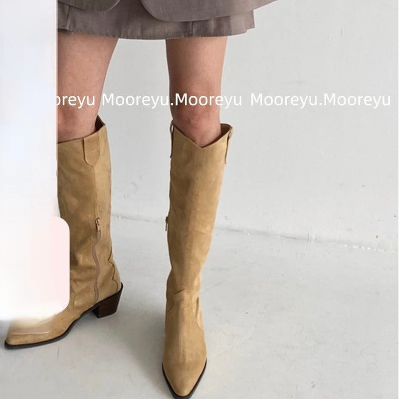 Women's Boots Female Suede Knee Korea Style Frosted Leather Side Zipper Pointed Cowboy Boots Ladies Shoes Boots Women Boots
Women's Boots Female Suede Knee Korea Style Frosted Leather Side Zipper Pointed Cowboy Boots Ladies Shoes Boots Women Boots