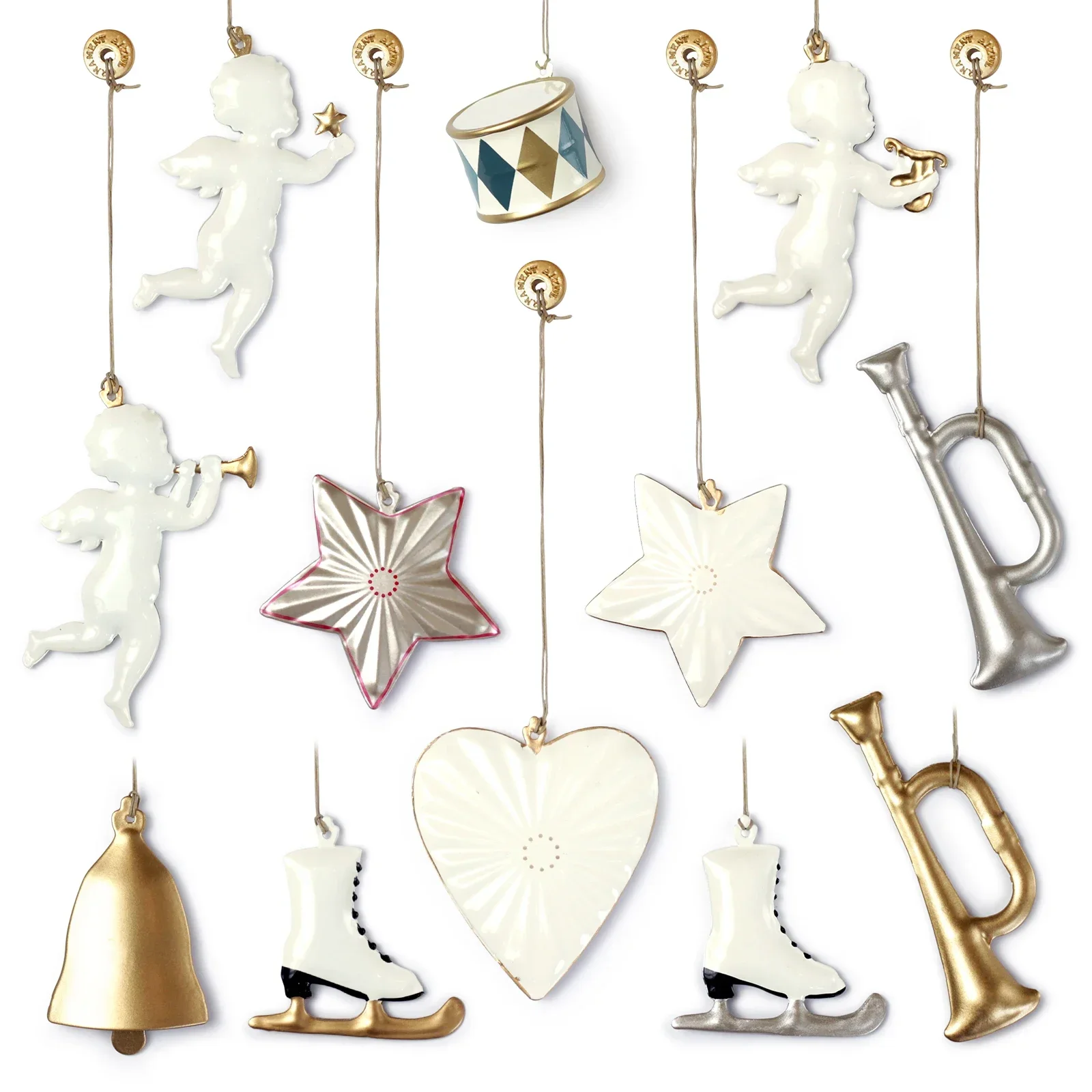 Рождественские украшения металлические кулоны 12 шт 
Рождественские украшения металлические кулоны 12 шт