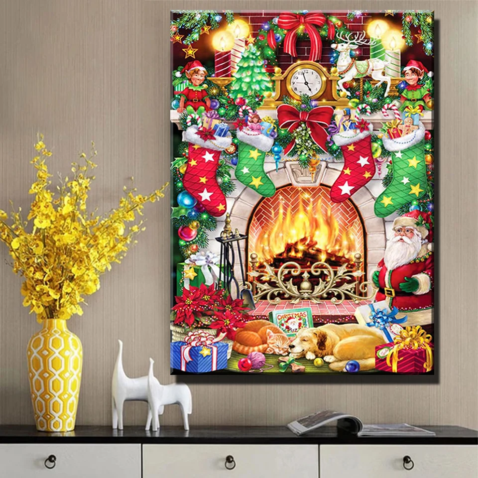 Рождественские носки алмазная живопись 5D полный набор для сверления Алмазная мозаика Санта DIY Вышивка крестиком Стразы домашнее искусство ... 
Рождественские носки алмазная живопись 5D полный набор для сверления Алмазная мозаика Санта DIY Вышивка крестиком Стразы домашнее искусство ...