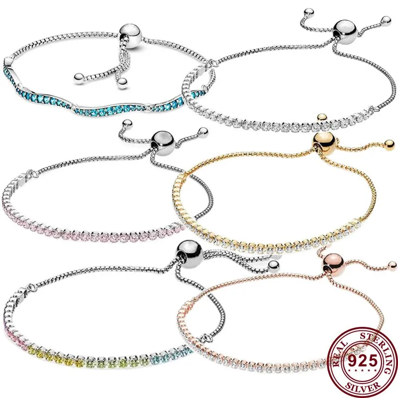 New Hot 925 Silver Exquisite Rainbow Shining Colorful Sliding Women's Bracelet High Quality Original Charm Jewelry
New Hot 925 Silver Exquisite Rainbow Shining Colorful Sliding Women's Bracelet High Quality Original Charm Jewelry