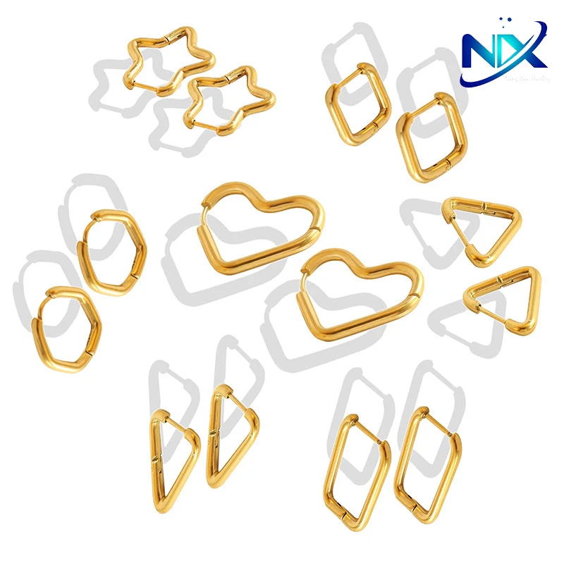 Japanese New Solid Geometry Pentagram Triangle Square 18K Gold Plated Titanium Steel Earrings Jewelry Drop Shipping Wholesale
Japanese New Solid Geometry Pentagram Triangle Square 18K Gold Plated Titanium Steel Earrings Jewelry Drop Shipping Wholesale