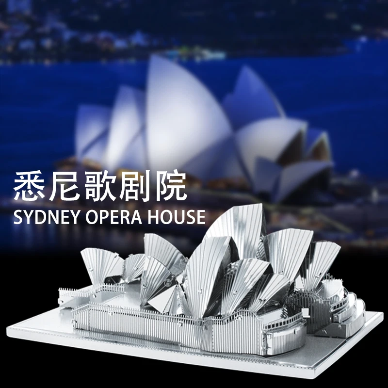 

Metal Iron Art Stainless Steel DIY Assembly Model 3D Mini Three-Dimensional Puzzle Building Sydney Opera House