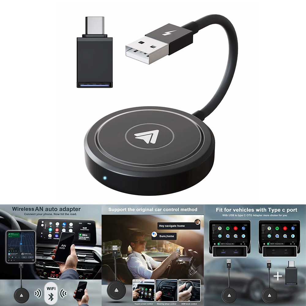 Black Wireless AN Auto Car Adapter Dongle For Wired AN Auto To Wireless Wired To Wireless CarPlay Adapter For AN Phones
Black Wireless AN Auto Car Adapter Dongle For Wired AN Auto To Wireless Wired To Wireless CarPlay Adapter For AN Phones