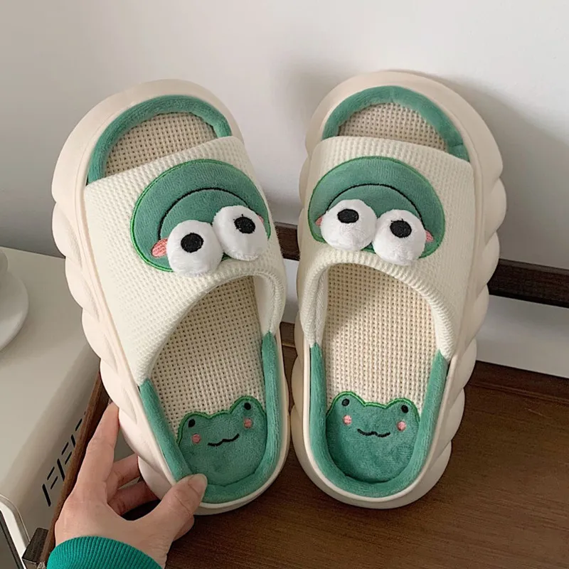 2022 Lovely Frog Linen Slippers Women Shoes Couples Non Slip Thick Soled Spring Summer Cotton Cool Slippers Home Slippers Slide
2022 Lovely Frog Linen Slippers Women Shoes Couples Non Slip Thick Soled Spring Summer Cotton Cool Slippers Home Slippers Slide