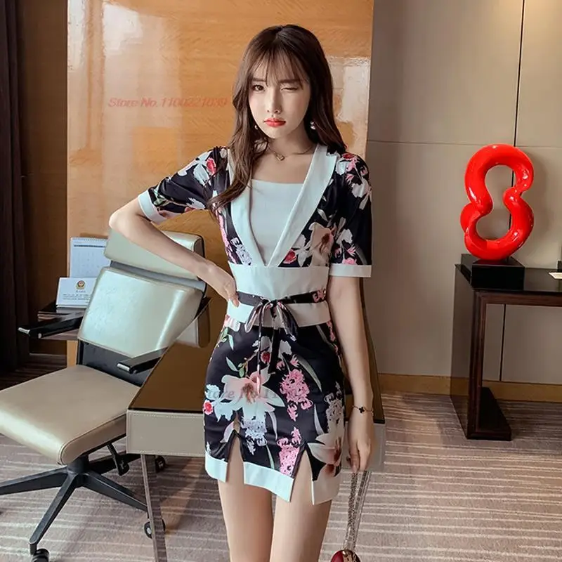 2023 japanese kimono dress yukata women robe flower print improved kimono beauty uniform hotel spa work dress masseur dress
2023 japanese kimono dress yukata women robe flower print improved kimono beauty uniform hotel spa work dress masseur dress