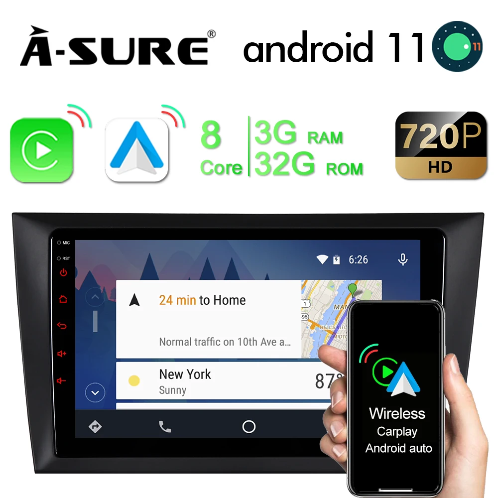Автомобильный радиоприемник A-Sure 9 дюймов Android 11 Беспроводной CarPlay GPS навигация 8 ядер 3 + 32 Гб мультимедиа для Volkswagen VW Golf 6 VI
Автомобильный радиоприемник A-Sure 9 дюймов Android 11 Беспроводной CarPlay GPS навигация 8 ядер 3 + 32 Гб мультимедиа для Volkswagen VW Golf 6 VI