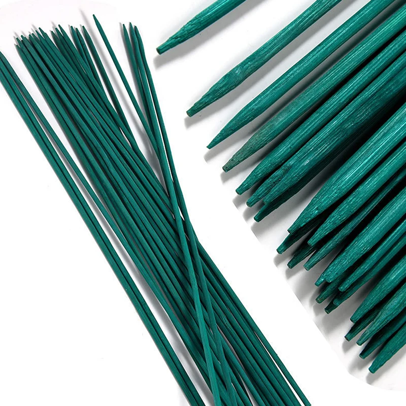 

10 шт./набор, зеленые бамбуковые палочки для поддержки растений