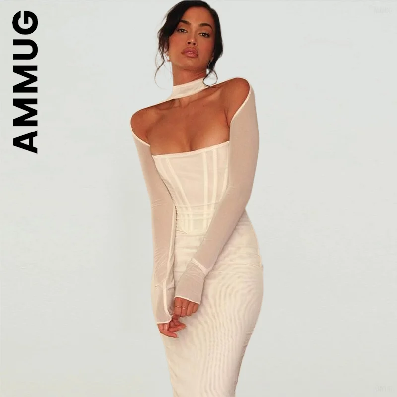 Ammug New Mesh Long Sleeve Bodycon Midi Dresses Temperament Robe Basic Soft Party Dresses Dress Woman Female Vestidos
Ammug New Mesh Long Sleeve Bodycon Midi Dresses Temperament Robe Basic Soft Party Dresses Dress Woman Female Vestidos