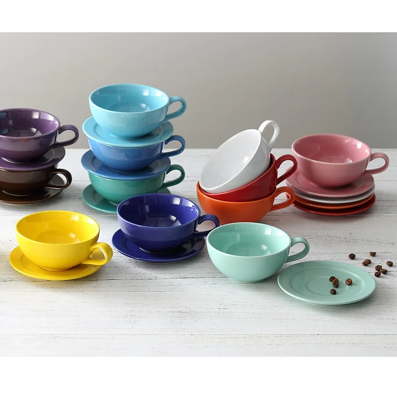 New Design Colourful Coffee Set Coffee Cup and Saucer Underglazed Low Procelain Cappuccino Latte Cup 250ml
New Design Colourful Coffee Set Coffee Cup and Saucer Underglazed Low Procelain Cappuccino Latte Cup 250ml