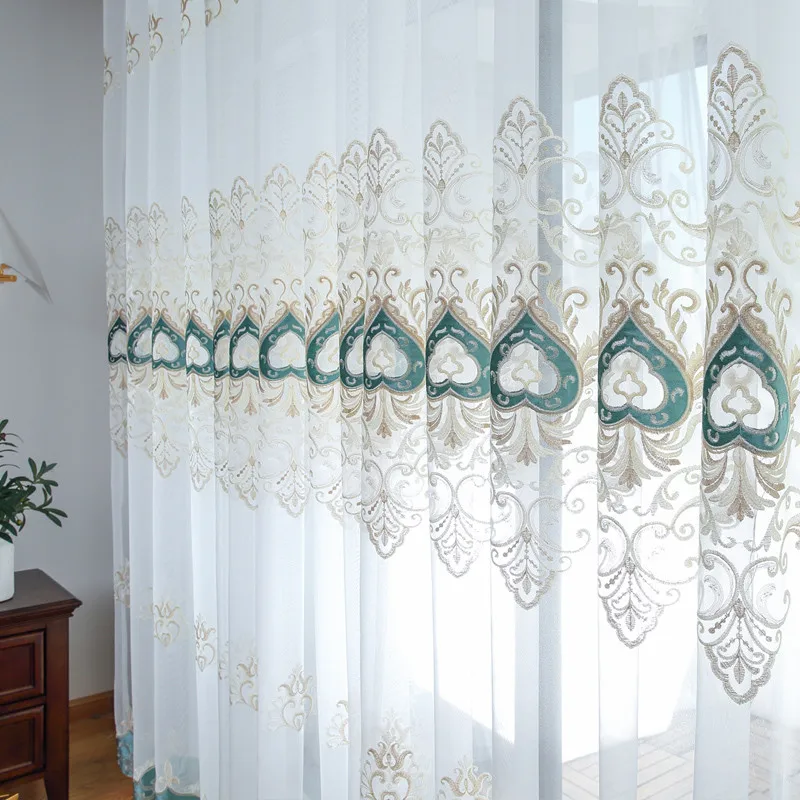European Elegant Velvet Embroidered Tulle Curtain For Living Room Bedroom High Grade Green Lace Sheer Curtains For Window Decor
European Elegant Velvet Embroidered Tulle Curtain For Living Room Bedroom High Grade Green Lace Sheer Curtains For Window Decor