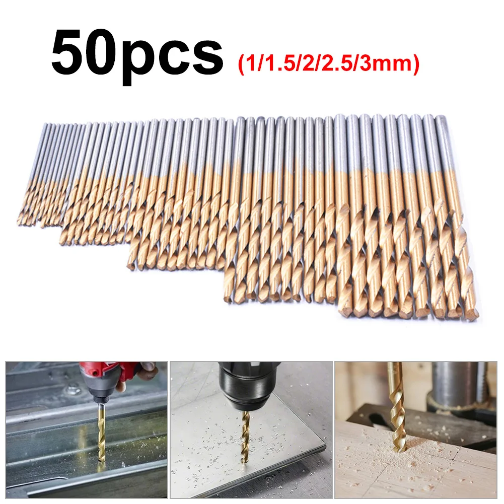 High Quality Titanium Coated Drill Bits HSS High Speed Steel Drill Bits Set 1/1.5/2/2.5/3mm For Metal Wood Drilling Tools
High Quality Titanium Coated Drill Bits HSS High Speed Steel Drill Bits Set 1/1.5/2/2.5/3mm For Metal Wood Drilling Tools