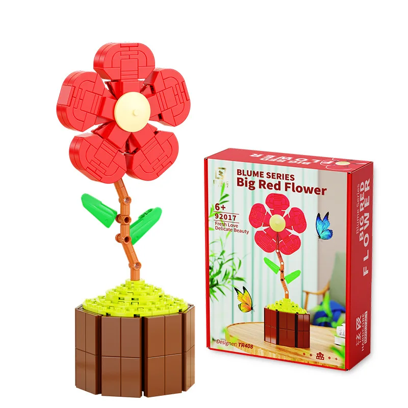 Big Red Flower Romantic Bouquet Flowers Potted Plants Building Blocks Home Decoration Bricks DIY Toys for Adults Girls Gifts 
Big Red Flower Romantic Bouquet Flowers Potted Plants Building Blocks Home Decoration Bricks DIY Toys for Adults Girls Gifts