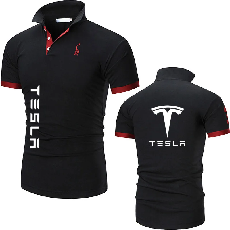 Tesla 100% Cotton lapel Men's T-Shirt business men's top car logo print Men's Polo Shirts Summer Hot Sale short sleeve
Tesla 100% Cotton lapel Men's T-Shirt business men's top car logo print Men's Polo Shirts Summer Hot Sale short sleeve
