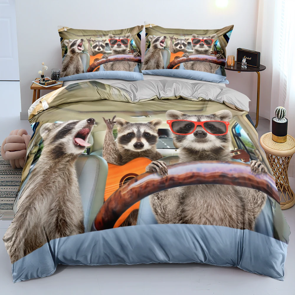 2/3PCS 3D Animal Raccoon Family Quilt Cover Set Cute Bedding Set Duvet Cover Pillow Cases Single Double Queen King Sizes Bedroom
2/3PCS 3D Animal Raccoon Family Quilt Cover Set Cute Bedding Set Duvet Cover Pillow Cases Single Double Queen King Sizes Bedroom