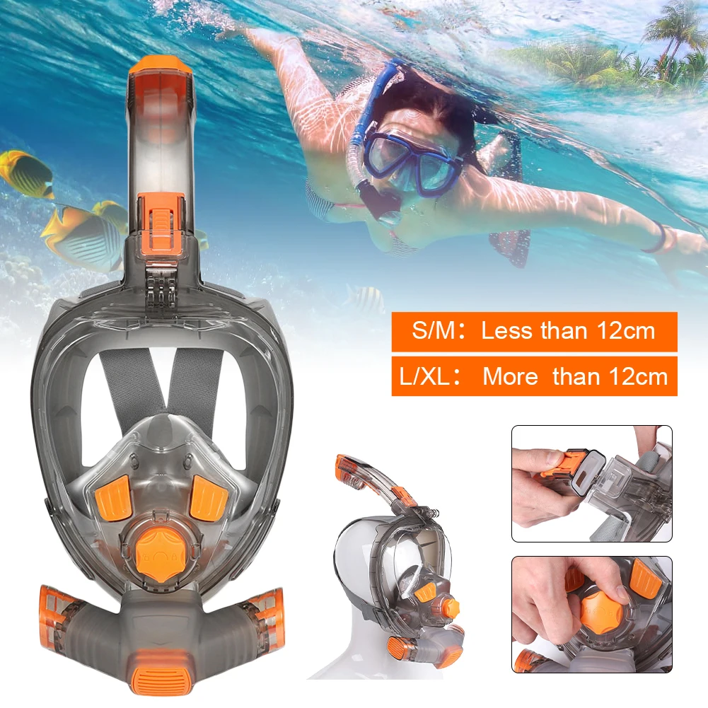 Swim Snorkeling Mask Full Face 180° Wide View Anti Fog Scuba Diving Swimming Snorkeling Mask For Adult Youth New Summer Items
Swim Snorkeling Mask Full Face 180° Wide View Anti Fog Scuba Diving Swimming Snorkeling Mask For Adult Youth New Summer Items