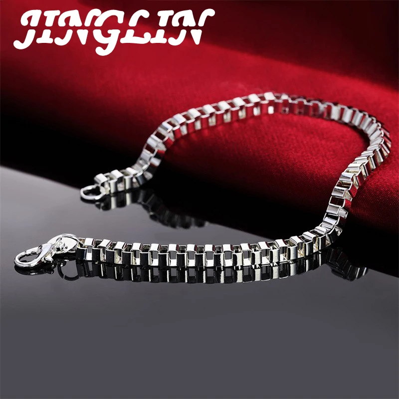 JINGLIN 925 Sterling Silver 8 "4mm Box Baby Bracelet Wedding Charm Jewelry Gift For Men and Women
JINGLIN 925 Sterling Silver 8 "4mm Box Baby Bracelet Wedding Charm Jewelry Gift For Men and Women