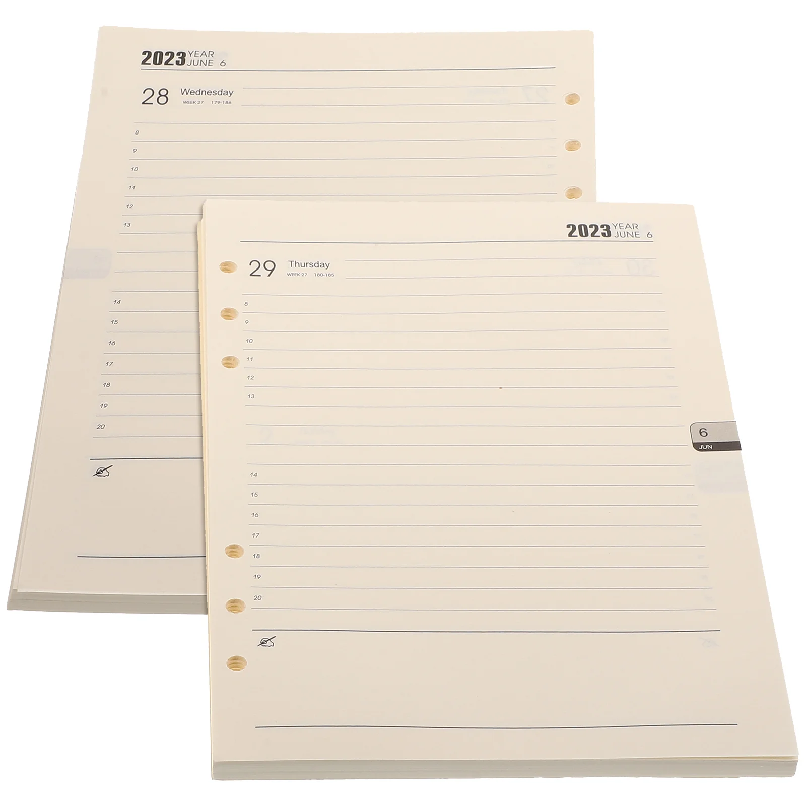 

176 Sheets 2023 Refills Lined Paper Calendar Loose Leaf Planner A5 Binder Notepad Notebook Inserts