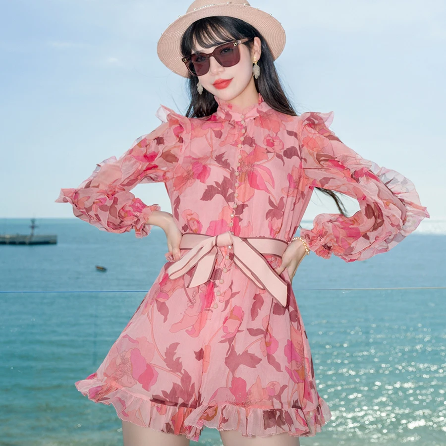 Ruffled Jumpsuit Women Lace Floral Long Sleeves Summer New Fashion Women's Shorts Set with Belt Court Style Wedding Nightclub
Ruffled Jumpsuit Women Lace Floral Long Sleeves Summer New Fashion Women's Shorts Set with Belt Court Style Wedding Nightclub