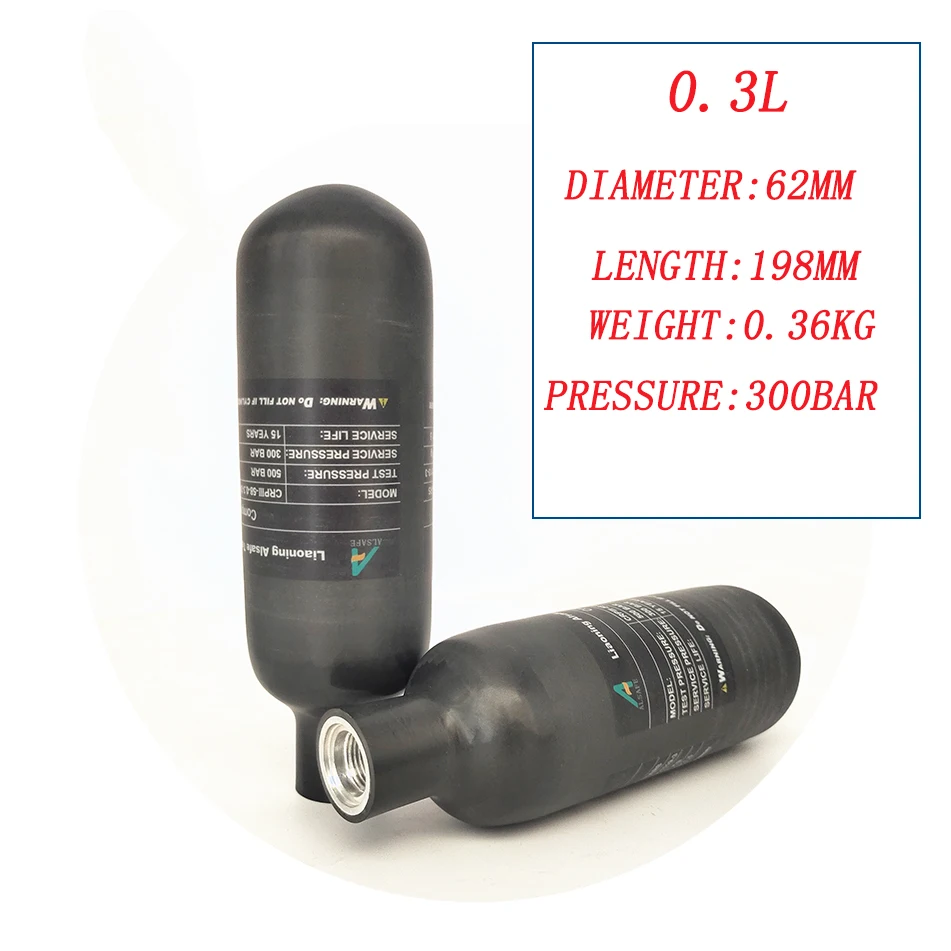 NEW high pressure0.3L 4500Psi 300Bar 30Mpa 300cc Carbon Fiber Cylinder Paintball HPA Tank Hunting PCP Air Gun Rifle Carbine
NEW high pressure0.3L 4500Psi 300Bar 30Mpa 300cc Carbon Fiber Cylinder Paintball HPA Tank Hunting PCP Air Gun Rifle Carbine