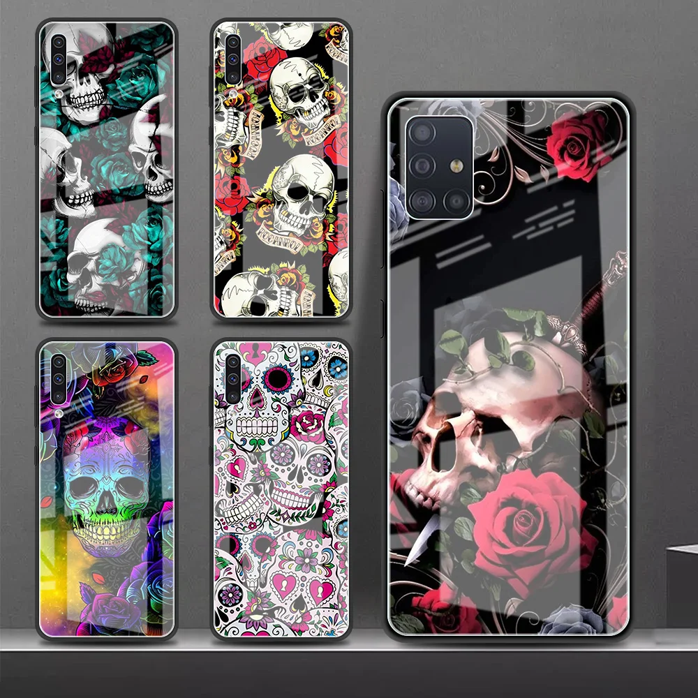 Skull Rose Glass Case For Samsung Galaxy A52 A71 A50 A51 A70 A21s A31 A72 A10 A12 A30 A11 A22 5G Phone Cover
Skull Rose Glass Case For Samsung Galaxy A52 A71 A50 A51 A70 A21s A31 A72 A10 A12 A30 A11 A22 5G Phone Cover