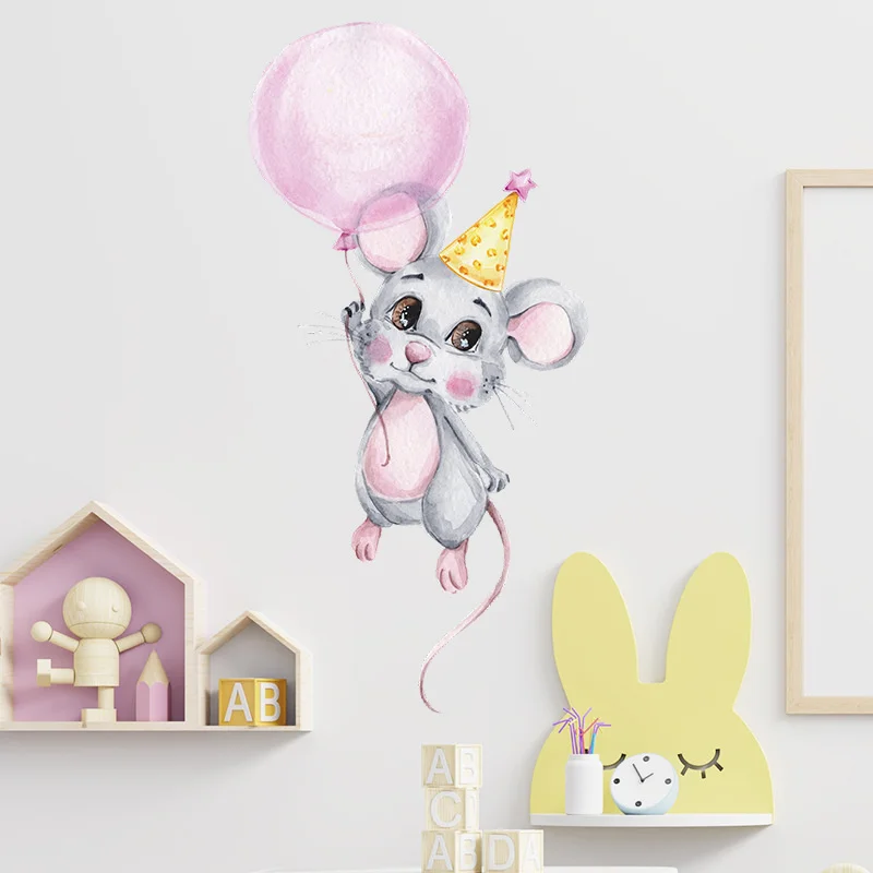 Cartoon Mouse Balloon Childish Wall Decoration Creative Porch Living Decor Home Wall Decoration Self-adhesive Wall Stickers
Cartoon Mouse Balloon Childish Wall Decoration Creative Porch Living Decor Home Wall Decoration Self-adhesive Wall Stickers