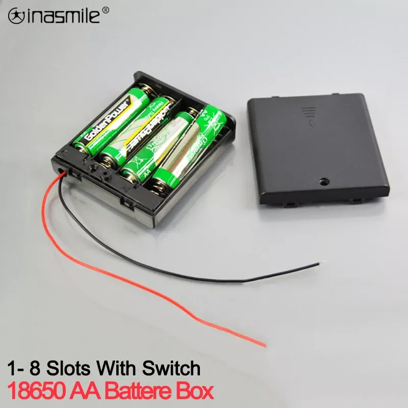 18650 Black Battery Storage Case High quality DIY battery box 1 2 3 4 Slots Batteries Container with ON/OFF Switch with Cable
18650 Black Battery Storage Case High quality DIY battery box 1 2 3 4 Slots Batteries Container with ON/OFF Switch with Cable