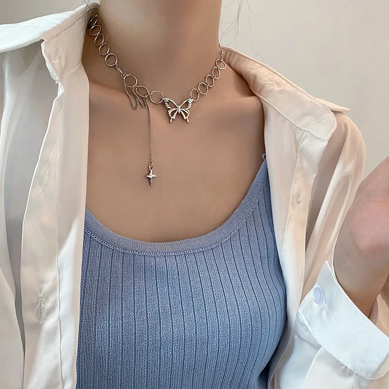 Butterfly Choker Necklace Pendant Necklaces Chain Sparkly Butterfly Jewerly Fashion Party Accessories for Women and Girls
Butterfly Choker Necklace Pendant Necklaces Chain Sparkly Butterfly Jewerly Fashion Party Accessories for Women and Girls