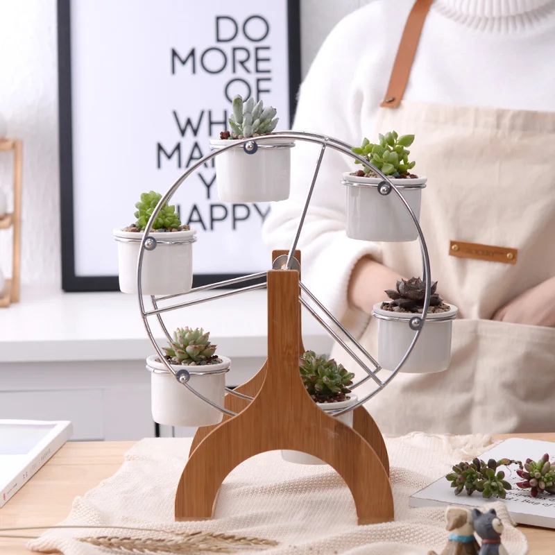 Set of Ferris Wheel Flower Pots White Ceramic Planters for Succulents Plants Cactus Mini Bonsai Pots Home Desktop Decoration
Set of Ferris Wheel Flower Pots White Ceramic Planters for Succulents Plants Cactus Mini Bonsai Pots Home Desktop Decoration