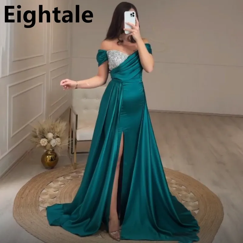 Green Arabic Evening Dress For Wedding Party 2022 Sequined Beads Off Shoulder Sexy Side Slit Prom Dress Formal Party Gown
Green Arabic Evening Dress For Wedding Party 2022 Sequined Beads Off Shoulder Sexy Side Slit Prom Dress Formal Party Gown