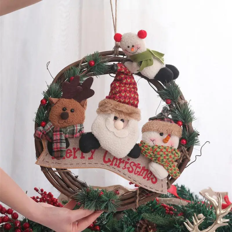 Рождественский венок с Санта-Клаусом, оленем, Искусственные венки для входной двери, ротанговый венок, товары для вечеринок
Рождественский венок с Санта-Клаусом, оленем, Искусственные венки для входной двери, ротанговый венок, товары для вечеринок