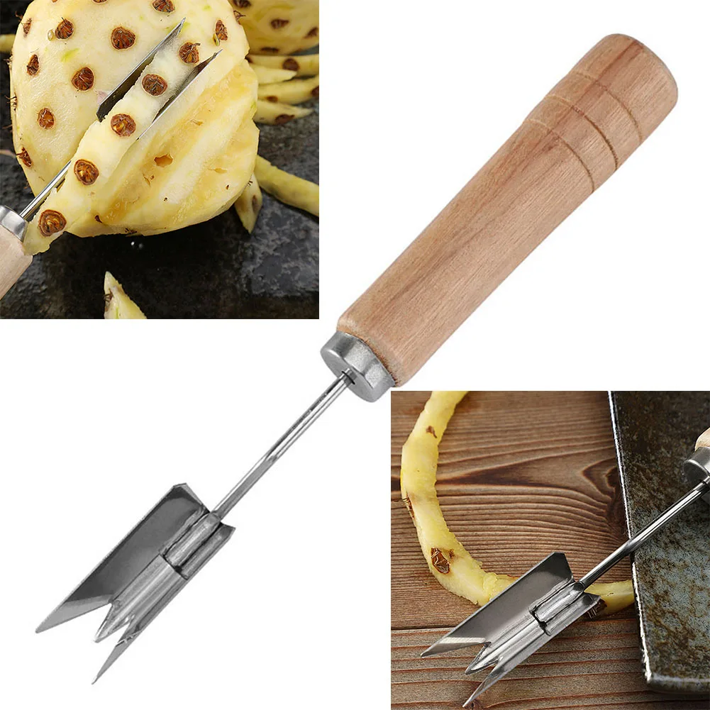 Pineapples Clip Pineapple Peeler 18.6cm*1.7cm Wooden Handle Convenient Stainless Steel W Type Blade Kitchen Tool
Pineapples Clip Pineapple Peeler 18.6cm*1.7cm Wooden Handle Convenient Stainless Steel W Type Blade Kitchen Tool