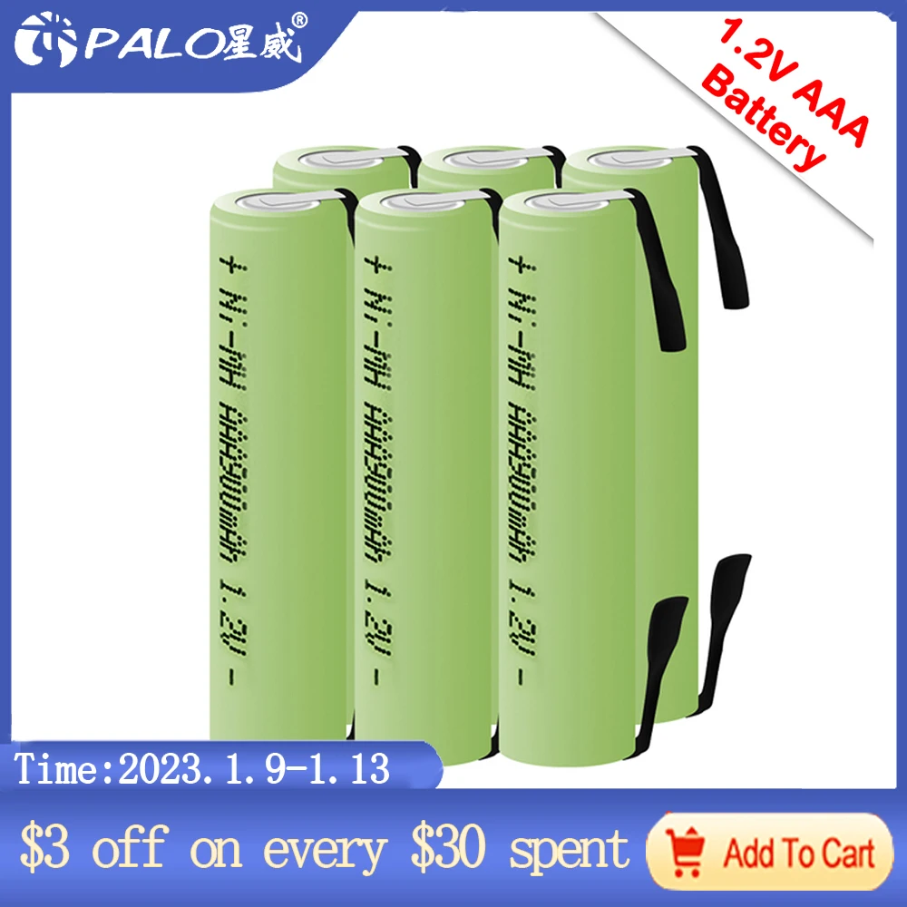 AAA Rechargeable Battery 1.2V 900mah Ni-MH Nimh Cell Green Shell with Welding Tabs for Philips Electric Shaver Toothbrush Razor
AAA Rechargeable Battery 1.2V 900mah Ni-MH Nimh Cell Green Shell with Welding Tabs for Philips Electric Shaver Toothbrush Razor