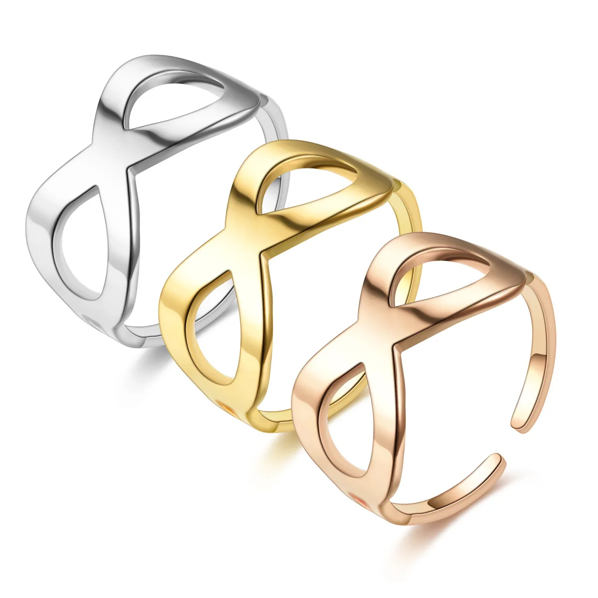 AsJerlya 2022 Simple Infinity Stainless Steel Ring Adjustable Ring For Women Men Fashion Jewelry Silver Rose Gold Color Rings
AsJerlya 2022 Simple Infinity Stainless Steel Ring Adjustable Ring For Women Men Fashion Jewelry Silver Rose Gold Color Rings