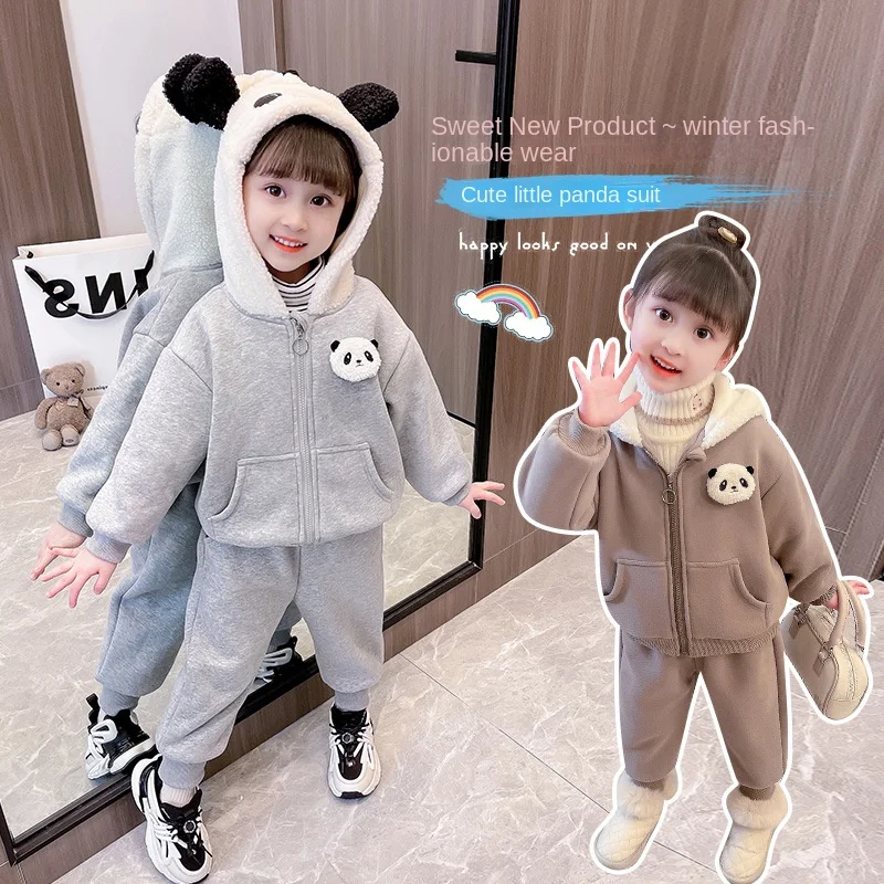 Autumn and winter girls velvet jacket girl baby slacks two-piece winter kids cartoon doll thick set
Autumn and winter girls velvet jacket girl baby slacks two-piece winter kids cartoon doll thick set