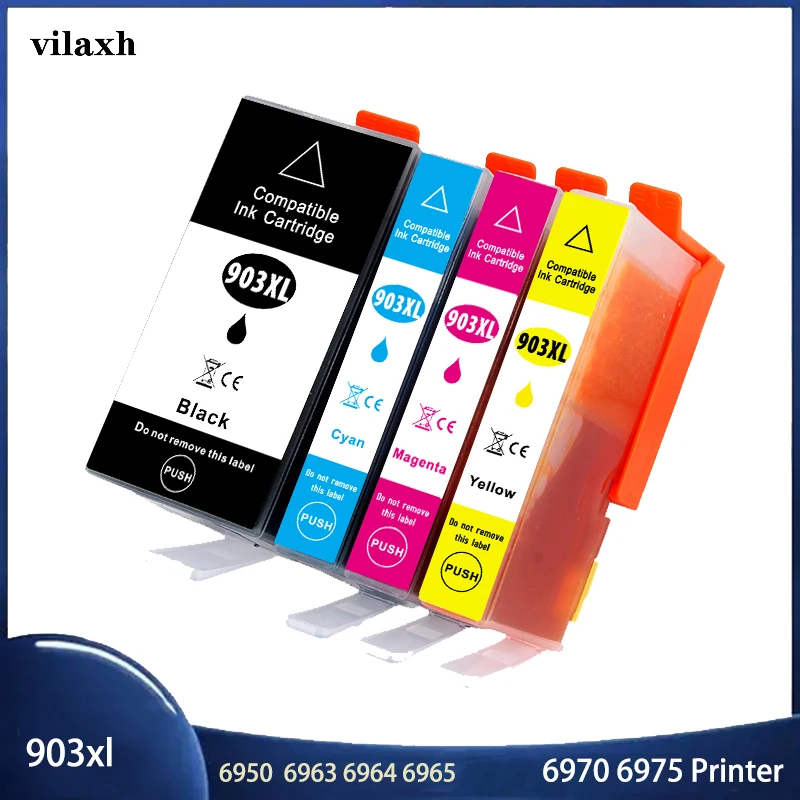 Vilaxh 903 Compatible Ink Cartridge Replacement For HP 903Xl OfficeJet 6950 6960 6961 6963 6964 6965 6970 6975 Printer
Vilaxh 903 Compatible Ink Cartridge Replacement For HP 903Xl OfficeJet 6950 6960 6961 6963 6964 6965 6970 6975 Printer