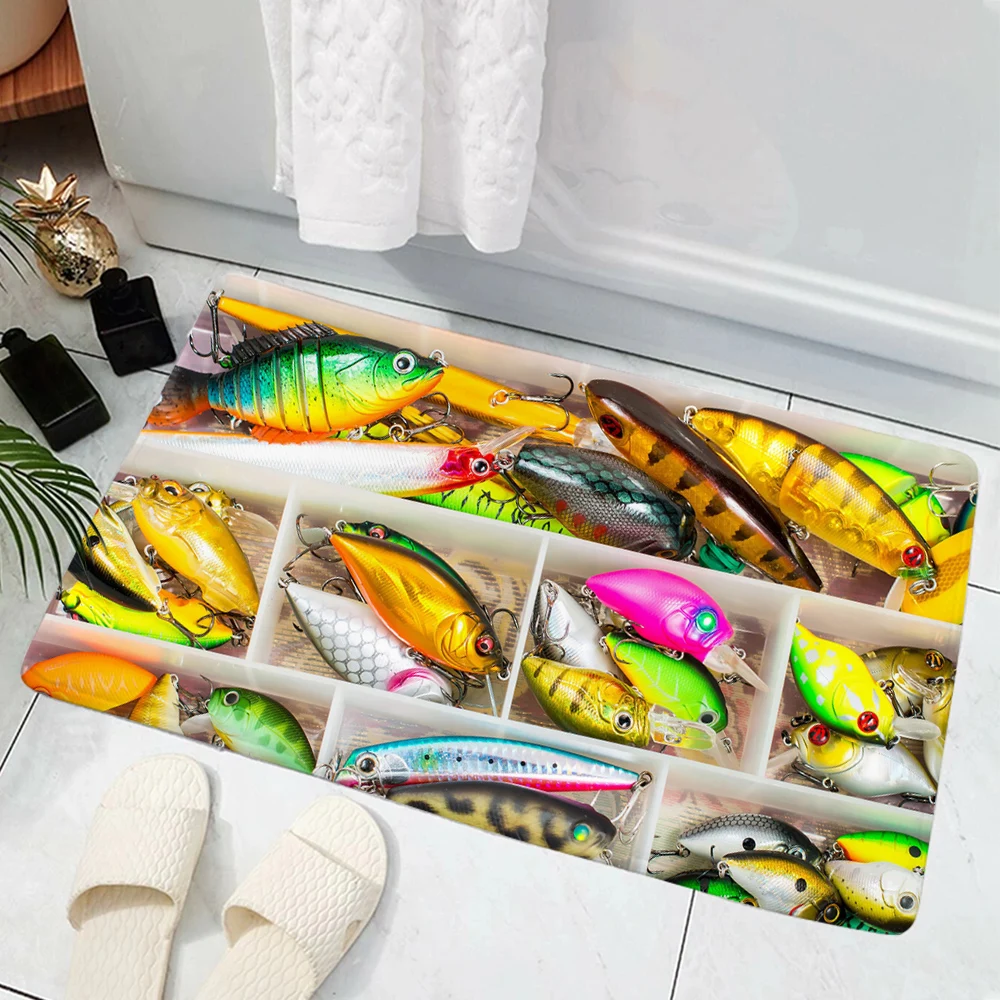 Hot Selling Model Fishing Lure Hard Bait House Doormat Decor Print Fishing Floor Door Mat Non-Slip Soft Flannel Carpet
Hot Selling Model Fishing Lure Hard Bait House Doormat Decor Print Fishing Floor Door Mat Non-Slip Soft Flannel Carpet
