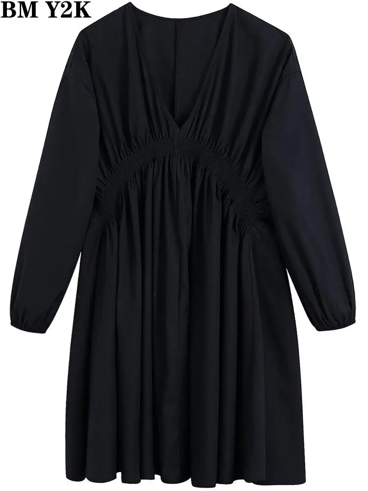 BM Y2K vestido ocasional Women fashion french loose pleated mini dress vintage v neck long sleeve female dresses vestidos mujer
BM Y2K vestido ocasional Women fashion french loose pleated mini dress vintage v neck long sleeve female dresses vestidos mujer