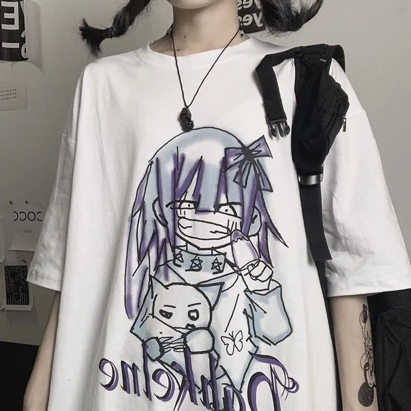 Summer 2021 Harajuku Goth Sexy Female Tee Aesthetic Loose Women Tshirt Punk Dark Streetwear Ladies Top Gothic Tshirts
Summer 2021 Harajuku Goth Sexy Female Tee Aesthetic Loose Women Tshirt Punk Dark Streetwear Ladies Top Gothic Tshirts