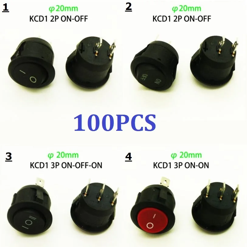 100PCS Panel Hole 20mm Round Boat Switch Black Red 2Pin 3PIN 3A/250V 6A/125V Rocker Switch Seesaw Switch O- / Power ON-OFF
100PCS Panel Hole 20mm Round Boat Switch Black Red 2Pin 3PIN 3A/250V 6A/125V Rocker Switch Seesaw Switch O- / Power ON-OFF