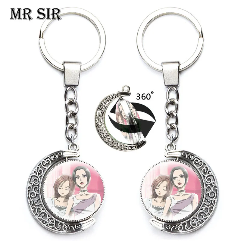 Nana Anime Keychain 360 Degrees Rotated Moon Metal Glass Cabochon Pendants Double Sided Car Keys Bag Key Ring Holder Accessories
Nana Anime Keychain 360 Degrees Rotated Moon Metal Glass Cabochon Pendants Double Sided Car Keys Bag Key Ring Holder Accessories