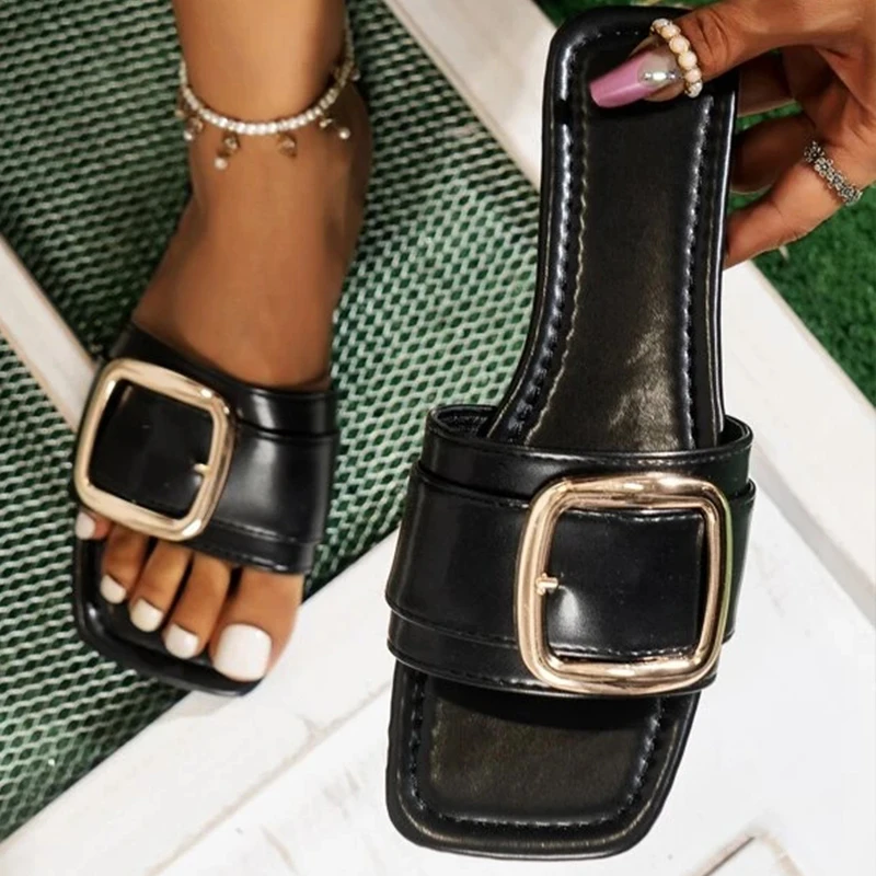 2023 Women Buckle Decor Flat Slides White Outdoor Leisure Sandals Beach Woman Sexy Open Toe Fashion Woman Slippers
2023 Women Buckle Decor Flat Slides White Outdoor Leisure Sandals Beach Woman Sexy Open Toe Fashion Woman Slippers