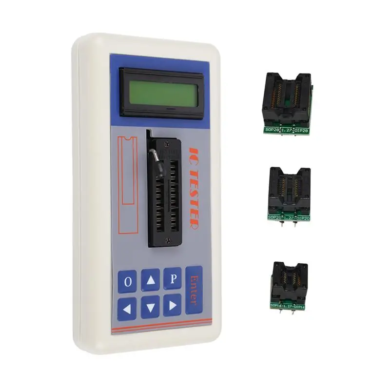 New Integrated Circuit Tester Online IC Tester Transistor Meter + 3pcs SOP to DIP Test Socket Adapter
New Integrated Circuit Tester Online IC Tester Transistor Meter + 3pcs SOP to DIP Test Socket Adapter