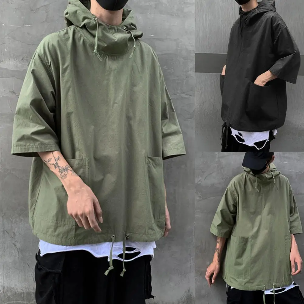 Streetwear Pullover Summer Harajuku Tops Solid Tee T-shirt Half-sleeved Hooded Men Oversize Pockets Fashion Shirt Hooded Teens
Streetwear Pullover Summer Harajuku Tops Solid Tee T-shirt Half-sleeved Hooded Men Oversize Pockets Fashion Shirt Hooded Teens