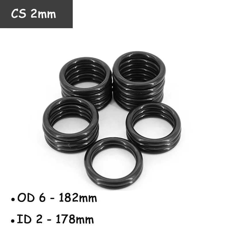CS 2mm Black O Ring Gasket OD 6 - 182mm Nitrile Rubber Automobile Round O Type Oil Resistant Sealing Washer ID 2 - 178mm
CS 2mm Black O Ring Gasket OD 6 - 182mm Nitrile Rubber Automobile Round O Type Oil Resistant Sealing Washer ID 2 - 178mm