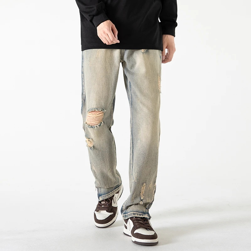 Men's Retro Fashion Trend Hole High Street Baggy Jeans 2022 New Men Women Loose Straight Korean Wide Leg Zipper Denim Pants
Men's Retro Fashion Trend Hole High Street Baggy Jeans 2022 New Men Women Loose Straight Korean Wide Leg Zipper Denim Pants