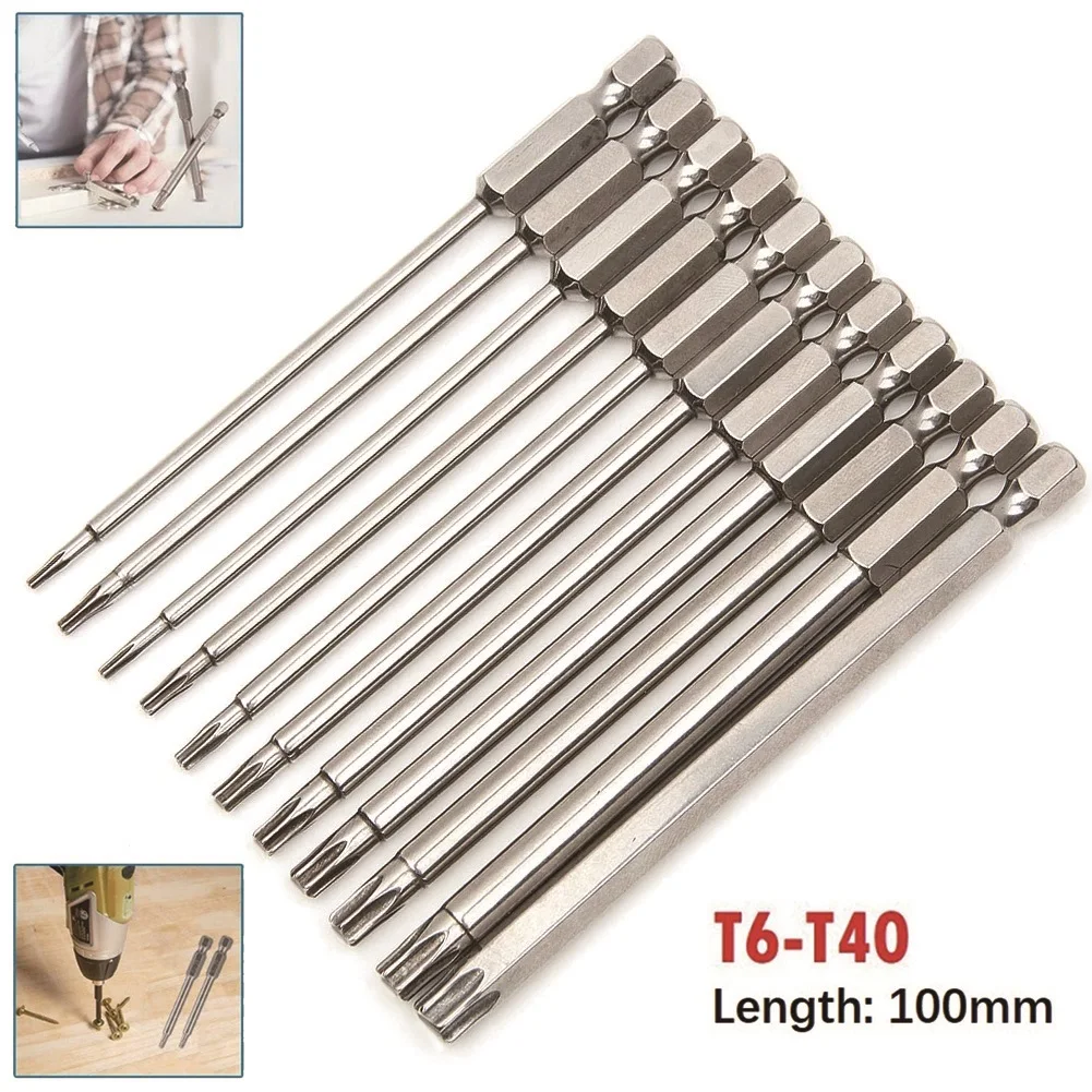 Hex Shank Magnetic Head Torx Screwdriver Alloy Steel Bit 100mm T7/8/9/10/15/20/25/27/30/40 Security Tamper Proof Star
Hex Shank Magnetic Head Torx Screwdriver Alloy Steel Bit 100mm T7/8/9/10/15/20/25/27/30/40 Security Tamper Proof Star