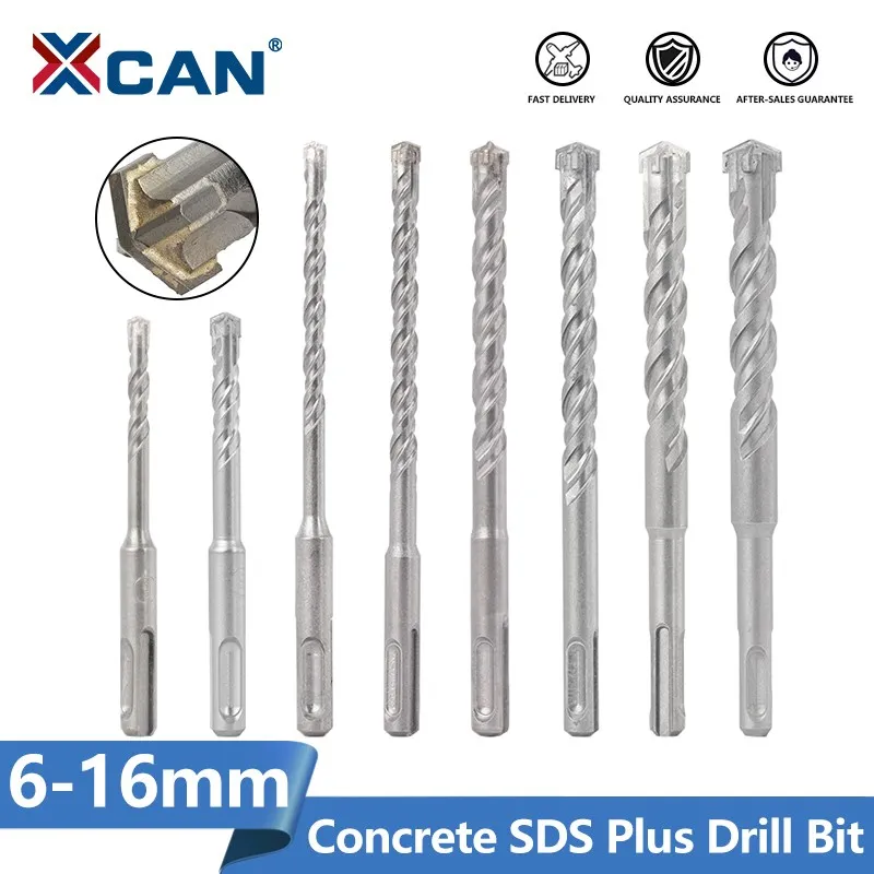 XCAN SDS Plus Drill Bit with Round Shank Cross Head Masonry Drilling Bit for Hammer Drill Wall Brick Block Hole Drilling 6-16mm 
XCAN SDS Plus Drill Bit with Round Shank Cross Head Masonry Drilling Bit for Hammer Drill Wall Brick Block Hole Drilling 6-16mm